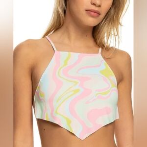 NWT Roxy Tropics Hype Cropped Tankini Top Ambroisia Swirl